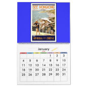 カレンダーのヴィンテージ旅行ポスター2 カレンダー (1月 2026)