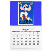 カレンダーのヴィンテージ旅行ポスター カレンダー (1月 2026)