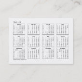 カレンダーの名刺 名刺 (裏面)