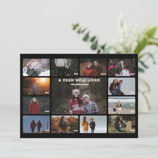 カレンダーの新年一覧ホリデーのフォトカード シーズンカード (スタンド正面)