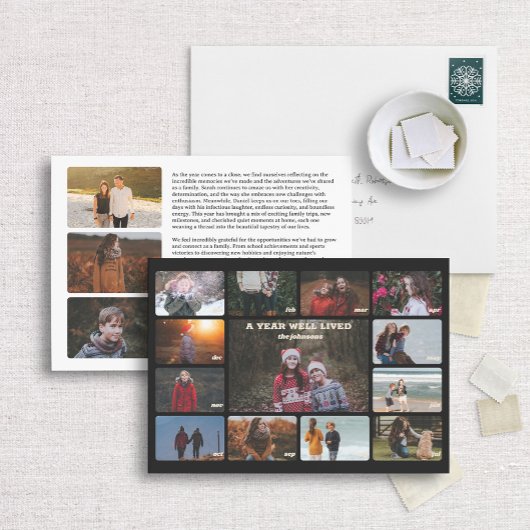 カレンダーの新年一覧ホリデーのフォトカード シーズンカード