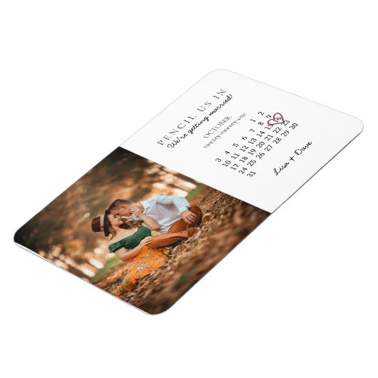 カレンダーの月の結婚発表を保存 マグネット (左側)