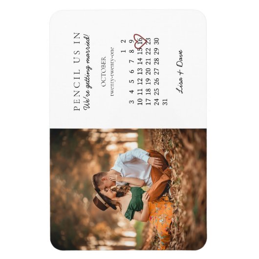 カレンダーの月の結婚発表を保存 マグネット (縦)