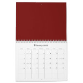カレンダーの背景（赤） カレンダー (2月 2026)