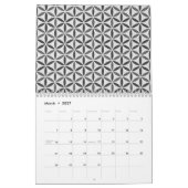 カレンダーの花 – スタンプ模様 – BG 5 カレンダー (3月 2027)
