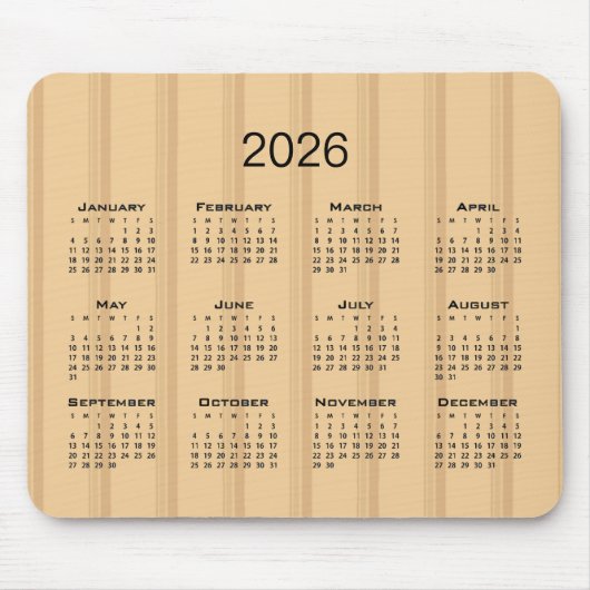 カレンダーの茶色のストライプ マウスパッド (正面)