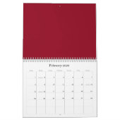 カレンダーの赤い背景 カレンダー (2月 2026)