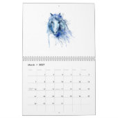 カレンダーの2018年の水彩画の馬 カレンダー (3月 2027)