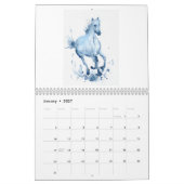 カレンダーの2018年の水彩画の馬 カレンダー (1月 2027)
