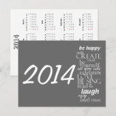 カレンダーはがき2014 -感動的単語 ポストカード (正面/裏面)