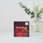 カレンダーへようこそ2026新年おめでとう スクエア名刺 (スタンド正面)