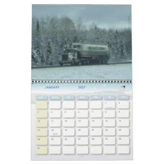 カレンダーを全国各地からトラックで運ぶこと カレンダー (1月 2027)