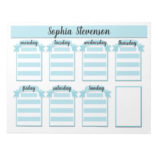 カレンダーを切り離し、自分を作成し、青いプランナー ノートパッド (正面)