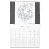 カレンダーを着色するファンタジー カレンダー (1月 2026)