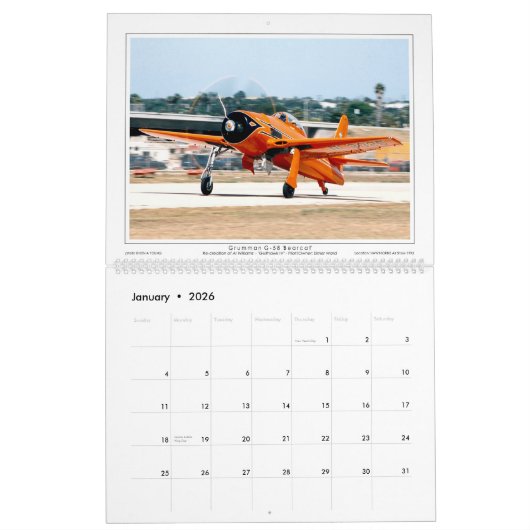 カレンダーを競争させるヴィンテージのエア・ショーおよび空気 カレンダー (1月 2026)