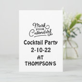 カレンダーカクテルのマークパーティの招待状 招待状 (スタンド正面)