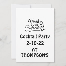 カレンダーカクテルのマークパーティの招待状 招待状