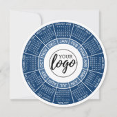カレンダーサークル – 青い白いビジネスロゴ シーズンカード (正面)