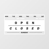 カレンダースタイルのビジネス営業時間ホワイト ウィンドウサイン (シート)