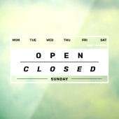 カレンダースタイルのビジネス営業時間ホワイト ウィンドウサイン (シート3)