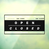 カレンダースタイルの店舗営業時間 ブラック ウィンドウサイン (シート3)