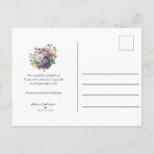 カレンダースタイルウェディング日付を保存9月 案内ポストカード (裏面)