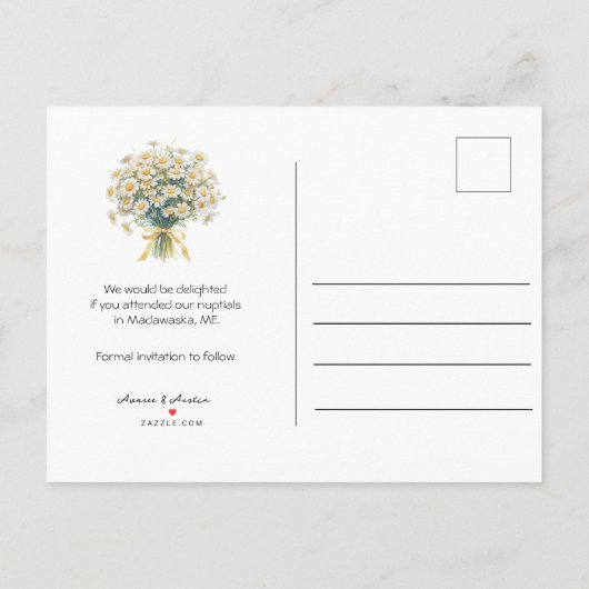 カレンダースタイル結婚式4月の日付を保存 案内ポストカード (裏面)