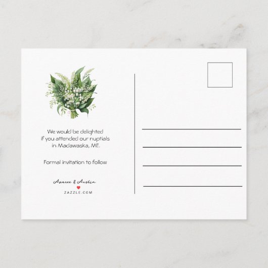 カレンダースタイル結婚式5月の日付を保存 案内ポストカード (裏面)