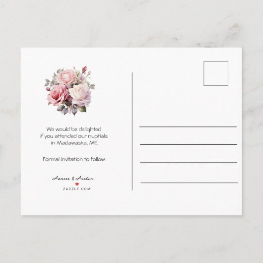 カレンダースタイル結婚式6月の日付を保存 案内ポストカード (裏面)