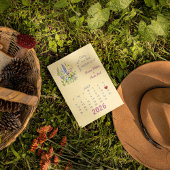 カレンダースタイル結婚式7月の日付を保存 案内ポストカード