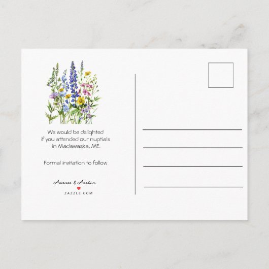 カレンダースタイル結婚式7月の日付を保存 案内ポストカード (裏面)