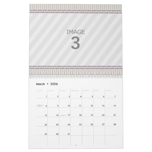 カレンダーテンプレート2024写真カスタム家族写真 カレンダー (3月 2026)