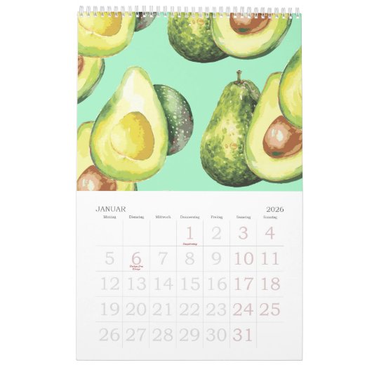 カレンダードイツランドミットフェイエルターゲン | ドイツ2025 カレンダー (1月 2026)