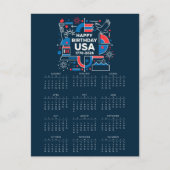 カレンダーハッピーバースデーUSA 250 シーズンポストカード (正面)