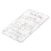 カレンダーモダン大理石バラ金ゴールド日付の保存 マグネット (左側)