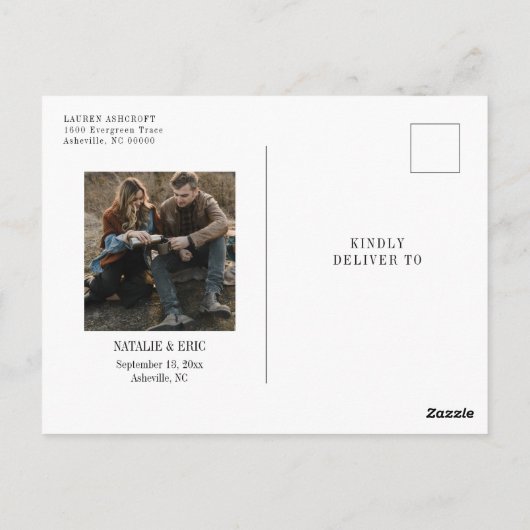 カレンダーモダン日付の写真はがきを保存する ポストカード (裏面)