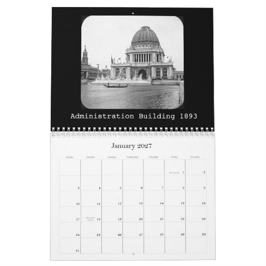 カレンダー世界の公平な1893年 カレンダー (1月 2027)