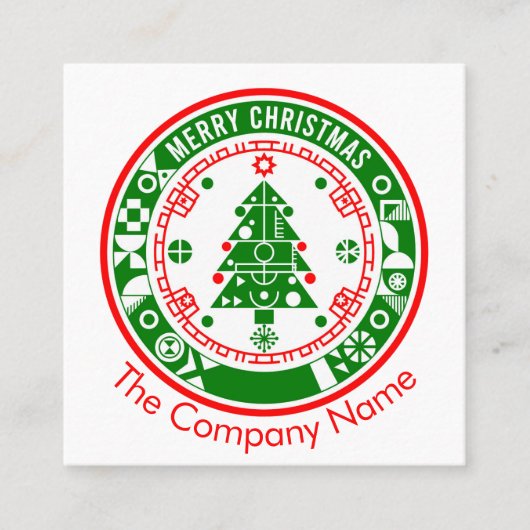 カレンダー付きメリークリスマス スクエア名刺 (正面)