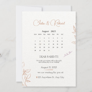 カレンダー付き結婚式招待状2024 招待状