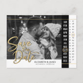 カレンダー写真の結婚式の日付の保存 ポストカード (正面)