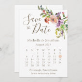 カレンダー写真セージ緑のボホ結婚花 セーブザデート (正面/裏面)