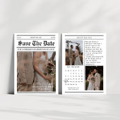 カレンダー新聞の写真の結婚式の日付を保存 招待状