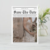 カレンダー新聞の写真の結婚式の日付を保存 招待状 (スタンド正面)