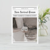 カレンダー新聞の写真ベビーシャワー 招待状 (スタンド正面)