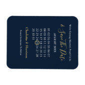 カレンダー日付の保存海軍金ゴールド編集可能 マグネット (横)