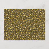 カレンダー日付の保存金ゴールド愛ハートグリッター 案内ポストカード (裏面)