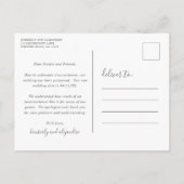 カレンダー日付の変更ピンクのハートかわいい 案内ポストカード (裏面)