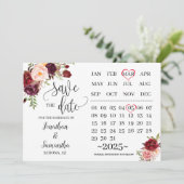 カレンダー日付を保存マルサラ結婚式の日 招待状 (スタンド正面)