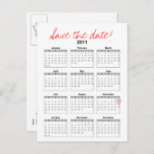 カレンダー日付ポストカードの保存 案内ポストカード (正面/裏面)