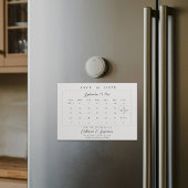 カレンダー書道エレガントな結婚式の日付を保存 マグネット招待状